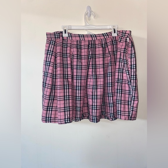 Hot Topic Skirts Hot Topic Pink Plaid Skirt With Belt Loops Size X